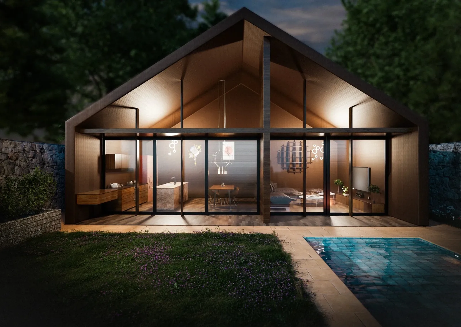 3D penthouse interior visualization